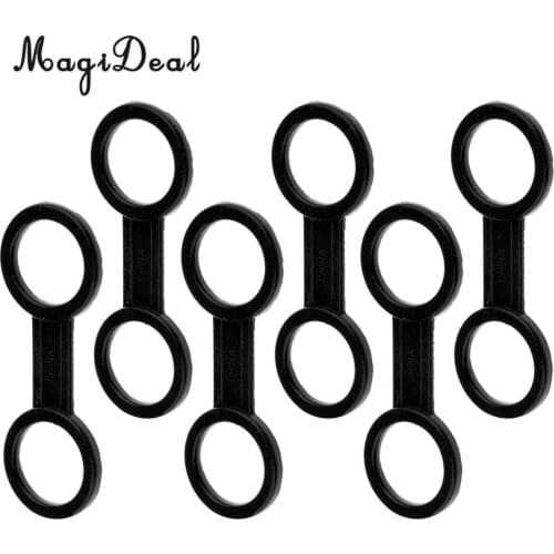 MagiDeal 6 Pieces Comfortable Scuba Diving Snorkeling Snorkel Mask Keeper Holder Retainer Black Swimming Kayak FreeDiving Acce