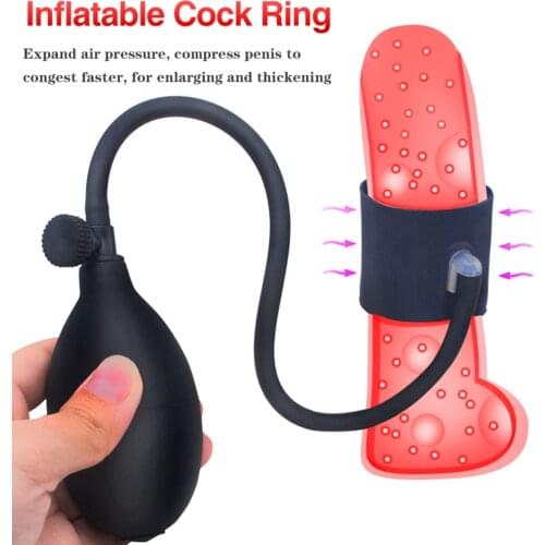 Inflatable Adult Sex Toys For Men Penis Sleeve Dick Enlargement Penis Massager Extender Penis Pump Sex Toy For Men Chastity Belt