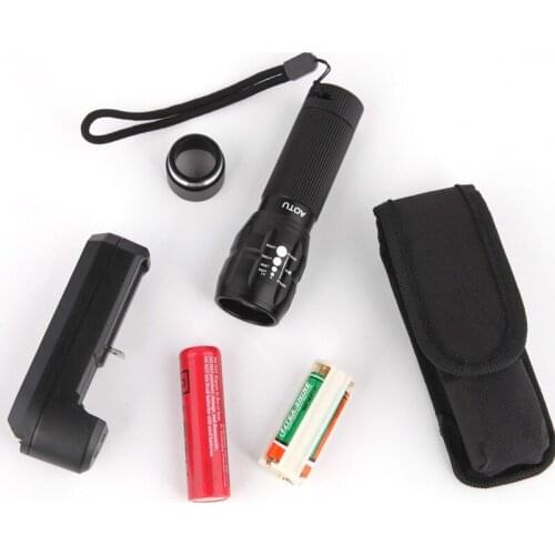 Strength flashlight zoom focus headlamp for bicycle portable led light lamparas recargables a bateria battery lamp