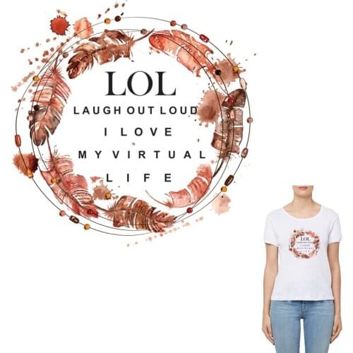 Beautiful Feather Patches Watercolor Painting Iron On Patch For Clothes Sticker A-level Washable Female Jacket Accessory Y-134