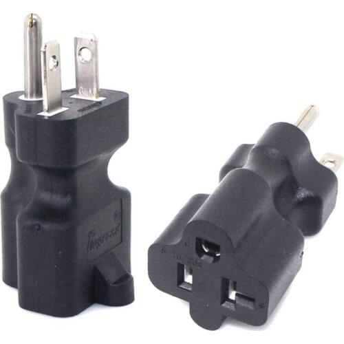 NEMA 5-20P Male to Nema 5-15R / 5-20R Female Comb AC Adapter, 20Amp 250V to 15A AC Power Adapt, 5-20P TO 5-15R