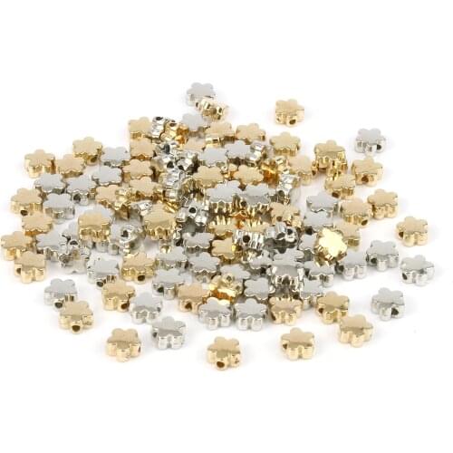 Wholesale 6x3mm 200-400pcs Gold Metal Plated CCB Flower Shape Seed Spacer Loose Beads For Jewelry Making DIY Charms Necklace