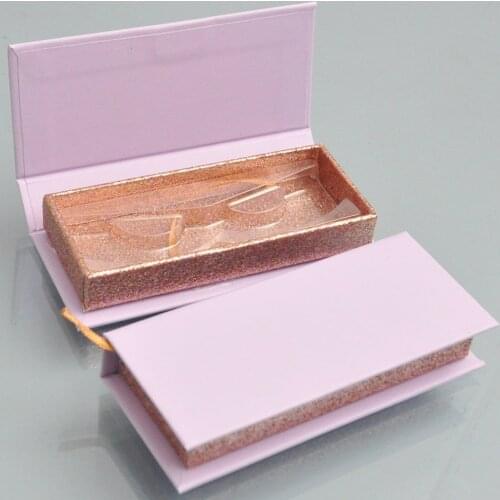 Wholesale Eyelash Packaging Box Lash Boxes Package Custom Rectangle Purple Rose Gold Mink Lashes Makeup Storage Case Vendors