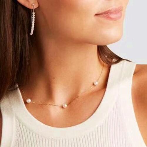 Baroque Fashion Necklace Natural Pearl Electroplated Chain For Women Add Charm Dangle Choker Valentines Day Gift for Girls