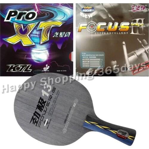 Pro Table Tennis PingPong Combo Racket DHS POWER.G13 PG13 PG.13 PG 13 with KTL Pro-XT and 729 FOCUS III Long shakehand FL
