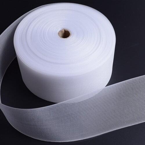 50M/lot Transparent Nylon Curtain Tape Encryption Mesh Punch Belt For Rod Tie Rings Roman Circle Curtain Accessories Invisible