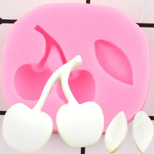 Cherry Silicone Mold Cupcake Fondant Mould Cake Decorating Tools Leaf Chocolate Gumpaste Mould Candy Resin Molds