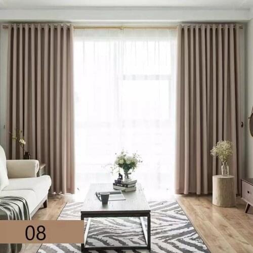 High shading curtain high grade pure color linen curtain is suitable for living room, bedroom, balcony and study