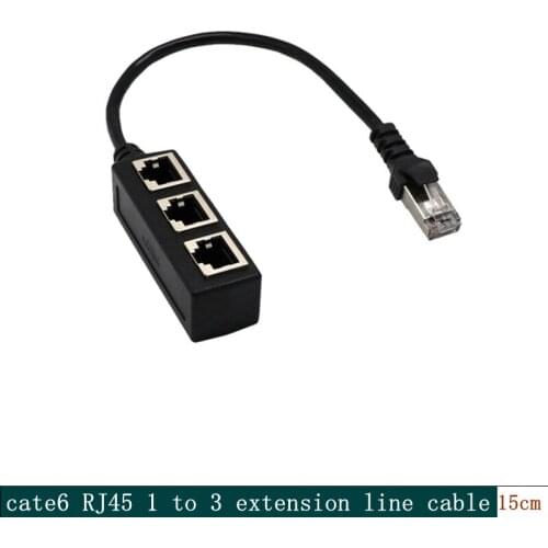 RJ45 extension line, one branch three network line, connecting line, one male 3 bus, cate6 line 20cm cable