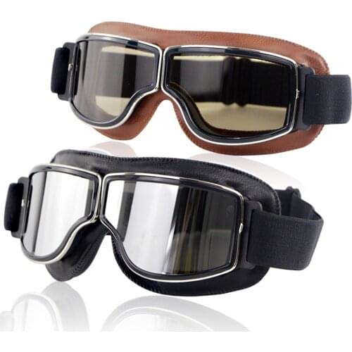 Universal Vintage Motorcycle Goggles Motorbike Scooter Biker Black brown Windproof dustproof Glasses Helmet Goggles Foldable