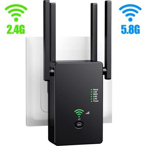 Wifi Router WiFi Singal Booster Repeater Extender Dual Brand 2.4G 5.8Ghz 1200Mbps Wi-Fi 5Ghz Phone PC Wi Fi Long Range Amplifier