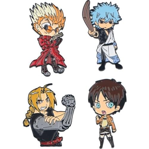 YA271 Clothes Bags Pin Funny Brooch Badge Humorous Cute Cartoon Fans Backpack Attack on Titan Anime Gift For Children Birthday