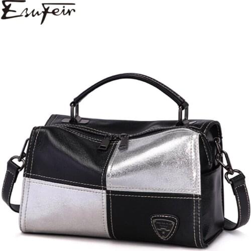 Genuine Leather Patchwork Women Handbag Fashion Female Shoulder Bag Crossbody Bags For Women 2020 Casual Tote Bag torebka damska