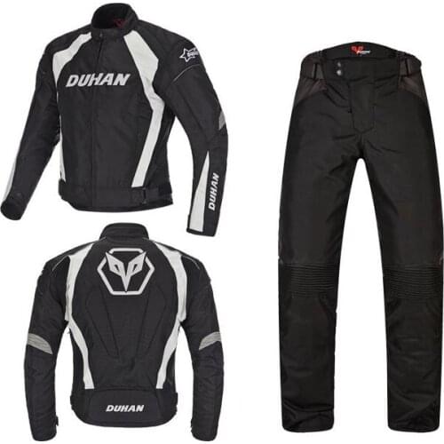 2017 Duhan personality warm Drop resistance clothes Motorcycle Cycling suit Moto racing suits jacket and pants Four seas