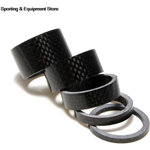 5Pcs 1 1/8" Carbon Fiber Washer Bike Bicycle Headset Stem Spacers Kit For Bike Fix Refit 5 Shape 3mm 5mm 10mm 15mm 20mm