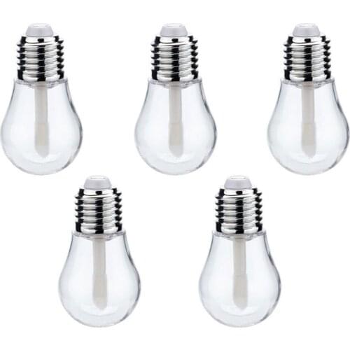 5pcs Empty Clear Lip Gloss Tube Lips Balm Bottle Brush Container Beauty Tool Mini Refillable Bottles Lipgloss Tubes 4.9 x 2.7cm