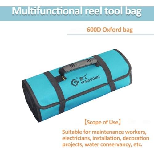 58*35cm High Quality 600D Oxford Cloth Car Repair Kit Bag Multi-purpose Screwdriver Plier Wrench Roll Repairing Tool Storage Bag
