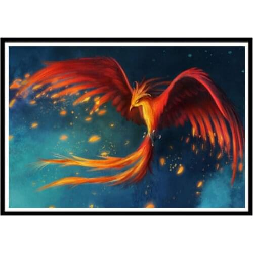 5D Diamond Painting Animal Phoenix Round Sticker Diamond Embroidery Mosaic Home Decoration Pattern DIY Handmade New Year Gift