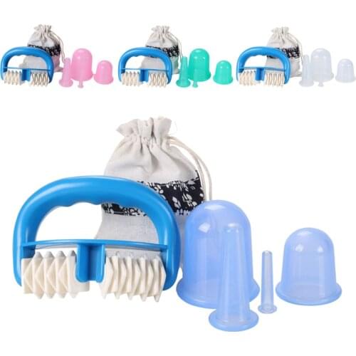 5pcs Jar Vacuum Cupping Cans for Massage Silicone Anti Cellulite Cup Vacuum Massage Cups Massage Roller Manual Suction Cups