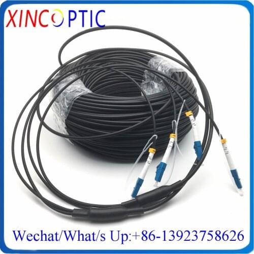 90M 2Cores SM G657A,4.0mm LSZH/TPU Cable,90Mts 2C LC/SC/ST/FCUPC SingleMode Armored 2Fibers Optical Patch Cord Cable Connector