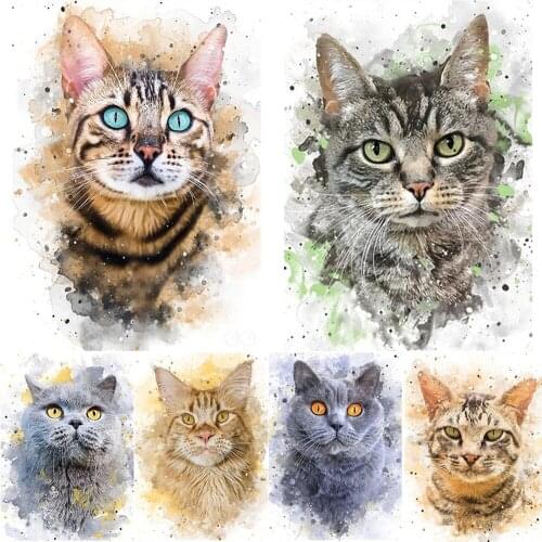5D DIY Diamond Painting Animal Cat Cross Stitch Kits Full Drill Square Round Embroidery Mosaic Art Picture of Rhinestones Decor
