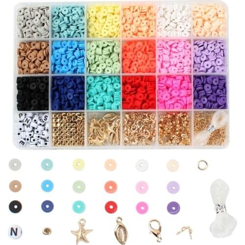 M2EA Beads for Jewelry Making Bracelets Necklace Earring DIY Craft Kit Round Bead Color Disc Bohemian Beautiful Rings