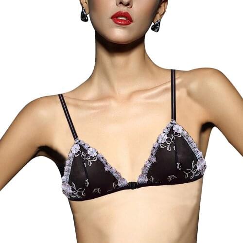 Black Lace Bras For Women Unpadded Sexy Lingerie Bralette Floral Ultra Thin Plus Size Available A B C D 32 34 36 38 40 42 44