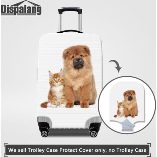 Dispalang Cat Dog Design Luggage Protector Cover For 18-32 Inch Travel On Road Case For Suitcase Animal Cartoon Rain Dust Covers