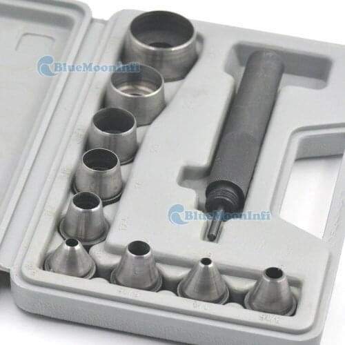 1 set Hollow Punch Leather rubber Jumbo big Hole Gasket Tools 5mm to 32mm Steel