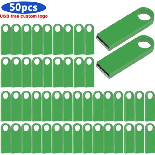 Bulk 50pcs free logo metal USB Flash Drive Waterproof 4GB 8GB 16GB 32GB flash disk Pen drive memory USB 2.0 Flash USB pen drive