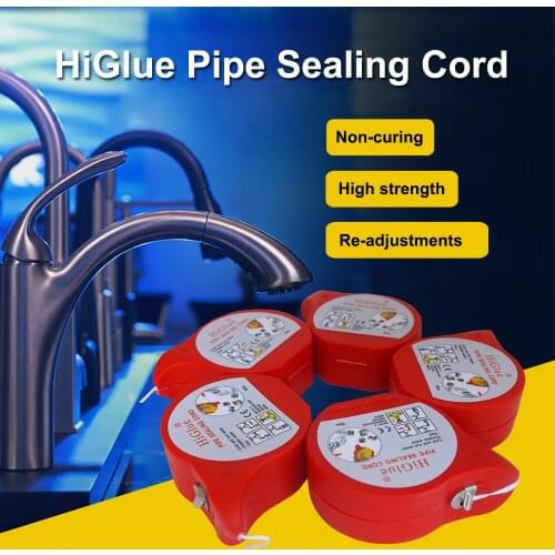 HiGlue 55 50m Pipe Sealing Thread Tape Cord Plumbing Joint Leak Useful