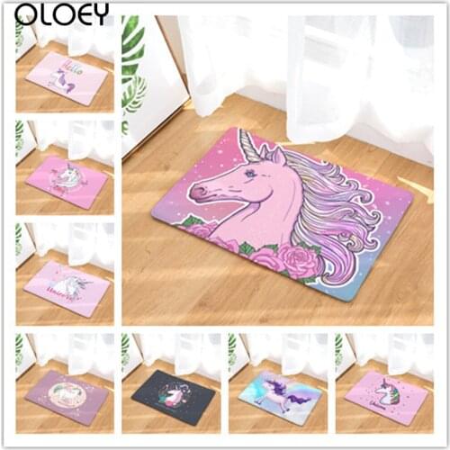 Space Horse Printed Floor Mat 40x60cm Velvet Bathroom Non-slip Soft Carpet Kitchen Living Room Floor Mat Bedroom Decoration Mat