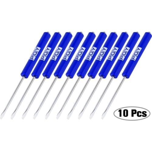 10pcs Mini Tops And Pocket Clips Pocket Screwdriver Strong Magnetic Slotted Screwdriver Car Repair Remove Tools GJ001-QY