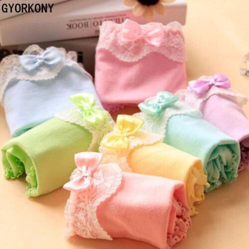Soft Cotton Young Girl Briefs Girls Panties Candy Colors Kids Underwear Pants Underpants 9-20T 12PCS/LOT A-SQ-AA-3-12P
