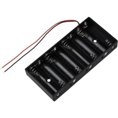 New Plastic 8 X 1.5V AA CELL Battery Holder Storage Box standard 12V Case with Wire Leads