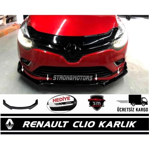 Renault Clio for 4 accessories Renault Clio 4 2012 2013 2014 2015 2016 2017 2018 front bumper insert piano black 3 pcs