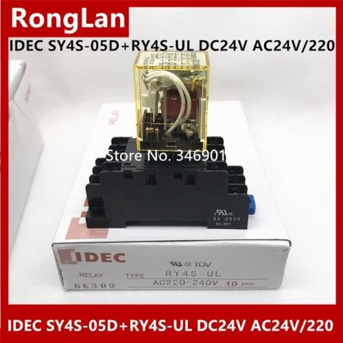 [SA]Japan and the spring IDEC relays indicator type 5A SY4S-05D + RY4S-UL DC24V AC24V AC220-240V 4a4b--10pcs/lot