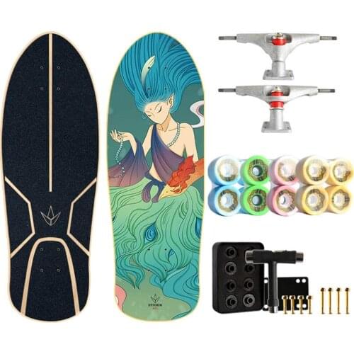 Skateboard 29"X9.8", 7-Layer Maple Skateboard Womens Mini Skateboard Free Pedal Brush Street Skateboard Gift for Beginners