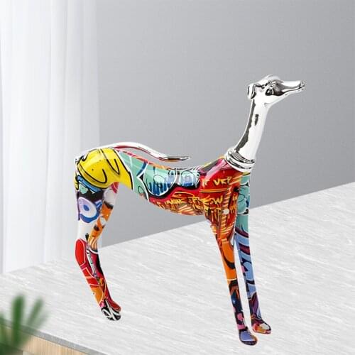 Resin Dog Figurine Doberman Statue Animal Crafts Home Tabletop Wine Cabinet