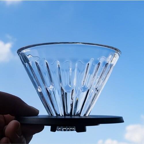 TIMEMORE Glass Crystal Eye coffee dripper pour over coffee maker V60 glass coffee filter washable coffee filter plastic holder