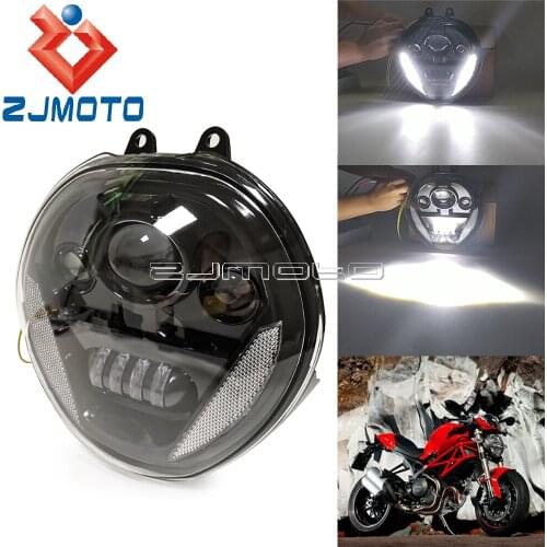 12V Motorcycle LED Headlight Headlamp DRL 20W LOW Beam 50W High Beam 30W For 2015-2017 Monster 821 2014-2016 Monster 1200