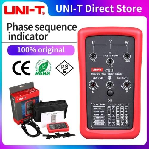 UNI-T UT261A phase sequence tester lack phase meter motor rotation indicator AC 40 700V 90 600V UT261B