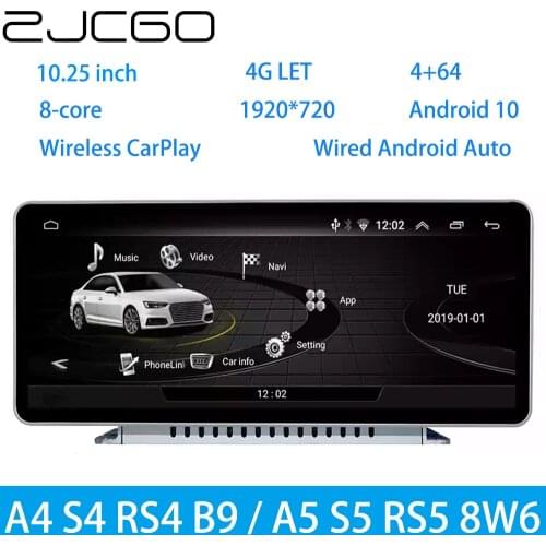 ZJCGO Car Multimedia Player Stereo GPS DVD Radio Navigation Android Screen MMI MIB System for Audi A4 S4 RS4 A5 S5 RS4 B9 8W 8W6