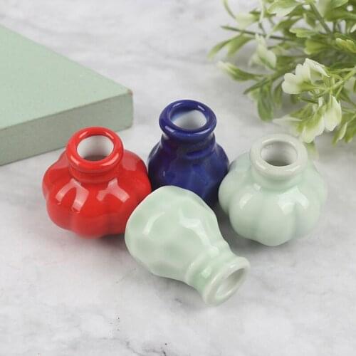1:12 Dollhouse Miniatures Ceramic Pot DIY Handmade Doll House Kitchen Decora Vase For Dollhouse Decoration New
