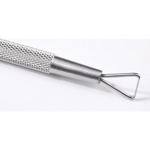 1 PC Nail Polish Remover Dead Skin Pusher Silver Stainless Steel Triangle Stick Durable Nail Art Beauty Trimmer Tool Manicure