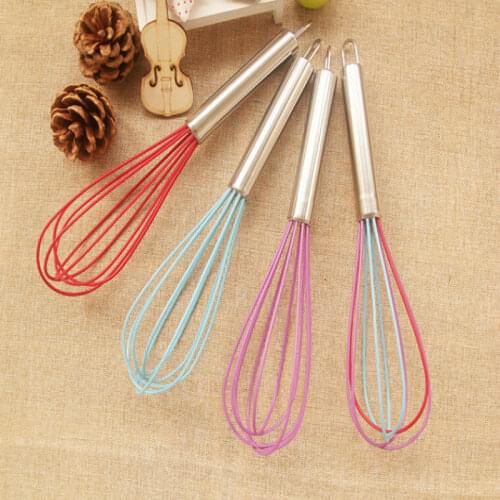 1pcs 10-inch) High quality Wired Whisk Silicone Whisk - Stainless Steel & Silicone Kitchen Utensils for Blendiing egg beater
