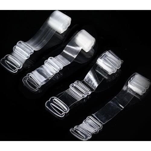 1cm Wide Women Plastic Buckle Invisible Bra Straps Adjustable Clear Bra Strap Hook Extenders Breast Accessories