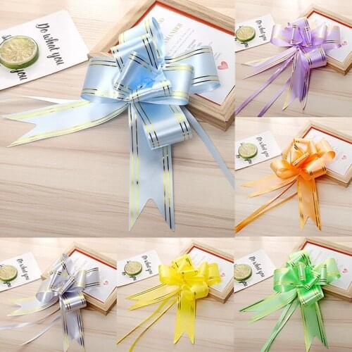 10Pcs/Lot New Pull Bow Gift Ribbons Flower Wrappers For Wedding Events Birthday Decor Happy New Year Christmas Car Gifts Decor