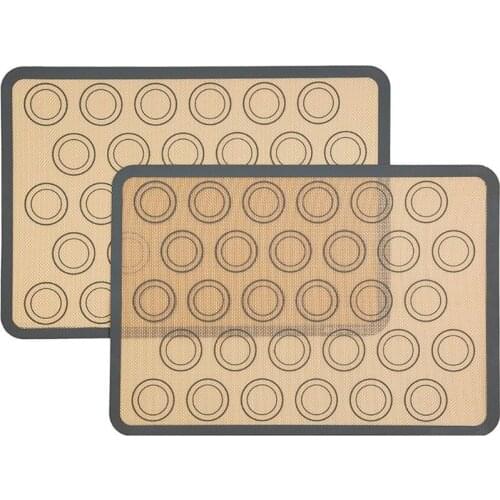 2pcs Non Stick Silicone Dough Macaroon Tray Oven Baking Fondant Pastry Mould Sheet Mat Pad0521