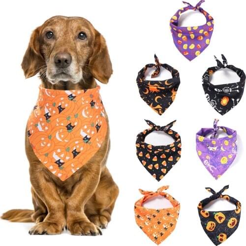 2PCS Dog Bandanas Halloween Pet Bandana Pet Kerchief Scarf Set Halloween Dog Decor Triangle Scarf Accessories for Cats and Dogs